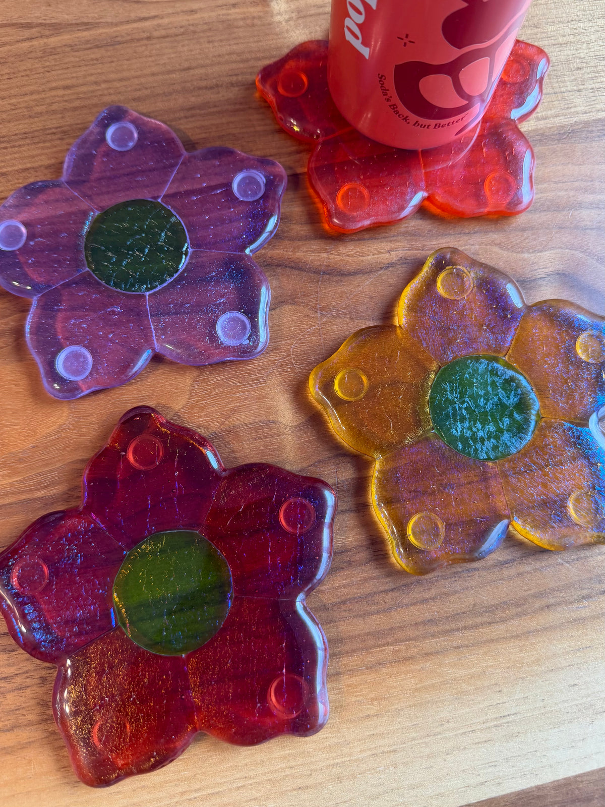 Fused Flower Coasters