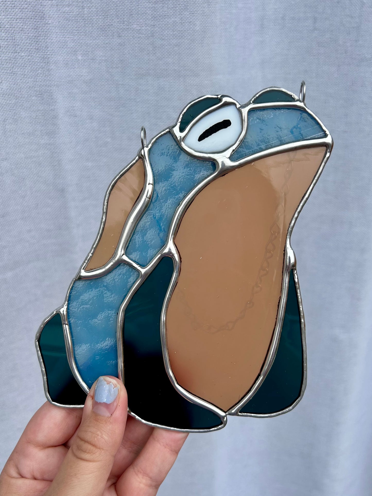 Blue & Orange Frog (Mouth Blown Glass)