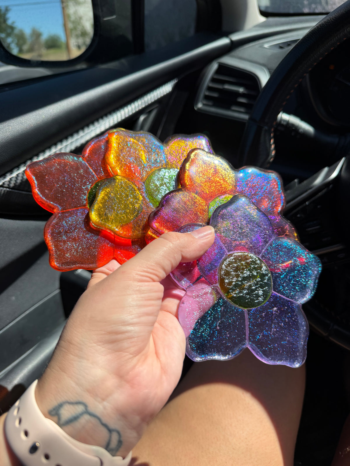 Fused Flower Coasters